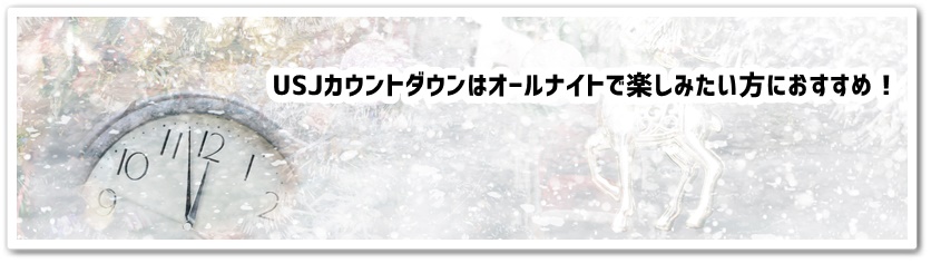 usjカウントダウン おススメな人