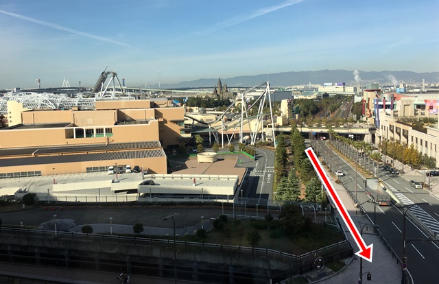 ユニバーサル・スタジオ・ジャパンからユニバーサルポートヴィータへのルート2