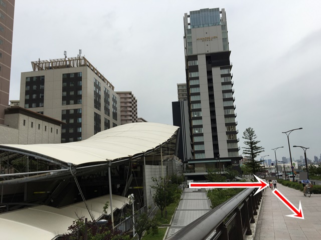 ユニバーサルシティ駅からユニバーサルポートヴィータのルート3