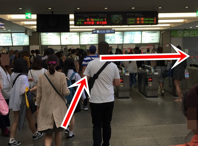 ユニバーサルシティ駅からユニバーサルポートヴィータのルート1