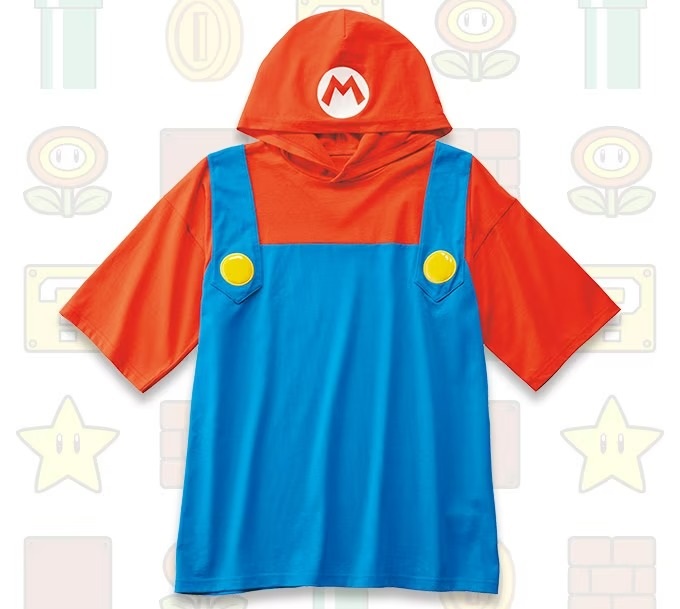フード付きマリオなりきりTシャツ
