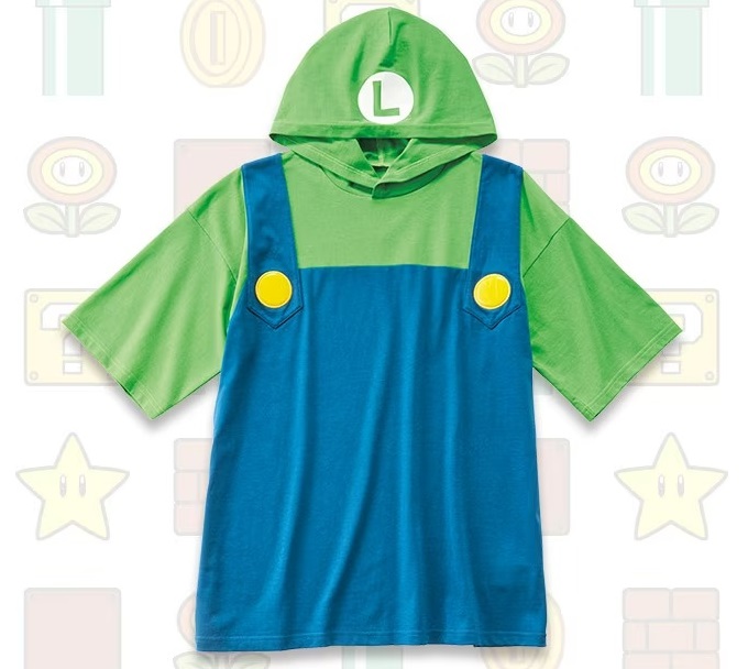 フード付きルイージなりきりTシャツ
