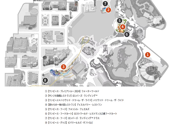 ユニバのワンピース2024お土産グッズの売り場はどこ？